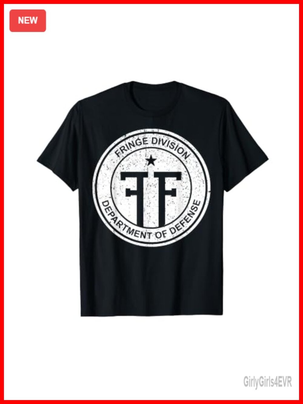 Vintage Fringe Division V2 Retro Graphic Tee V-Neck Classic Fit